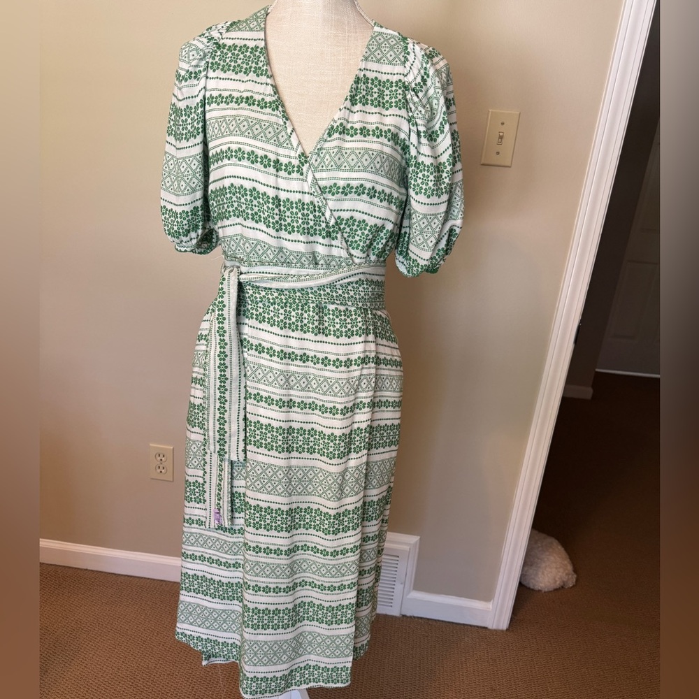 Green Patterned Women's Dress for Ann Taylor
